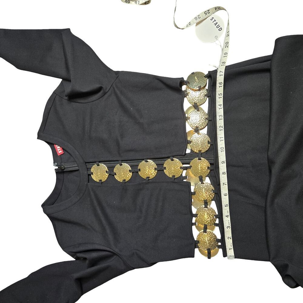 Staud Delphine Black Embellished Cutout Maxi Dress Size: 10 New - Picture 5 of 7